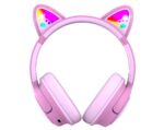 Căști pentru copii cu microfon PowerLocus Bobo, wireless, roz - PWL-BOBOCAT-PINK - imagine 2