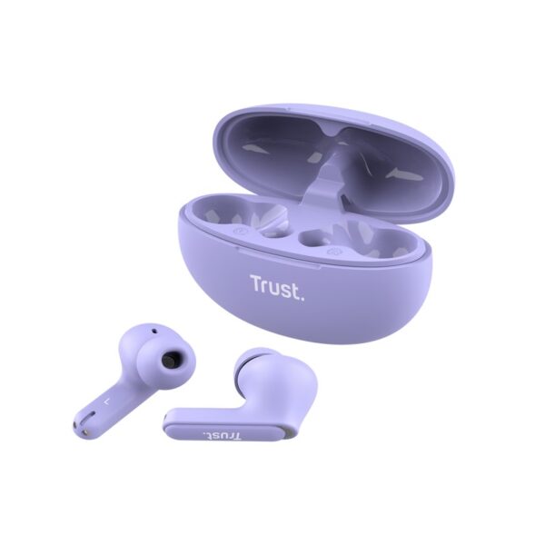 Casti Trust Yavi earbuds BT, frecventa raspuns 20 Hz - 20.000 Hz, mov - TR-25297