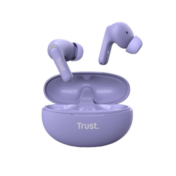 Casti Trust Yavi earbuds BT, frecventa raspuns 20 Hz - 20.000 Hz, mov - TR-25297