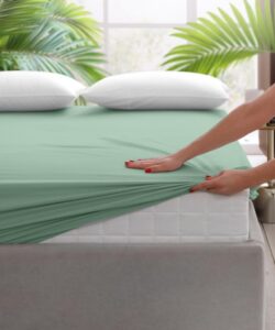 CEARCEAF PAT CU ELASTIC 160X200 CM VERDE - HR-SHEET160-VER - imagine 4