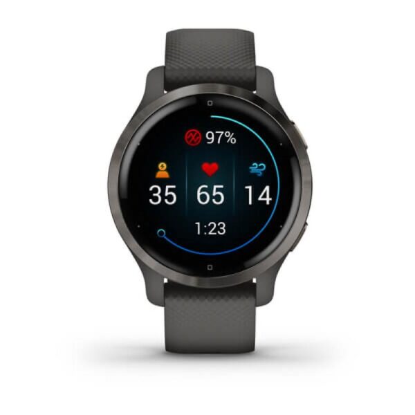 Ceas Smartwatch Garmin Venu 2S, GPS Wi-Fi, Grey + Slate - 010-02429-10