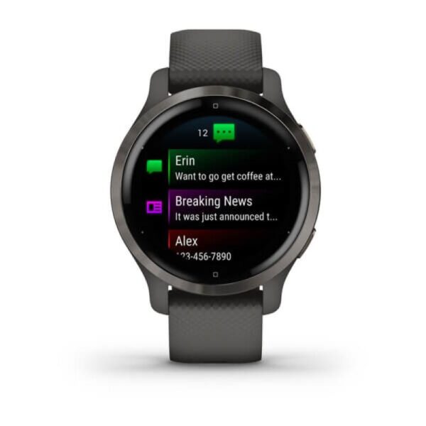 Ceas Smartwatch Garmin Venu 2S, GPS Wi-Fi, Grey + Slate - 010-02429-10