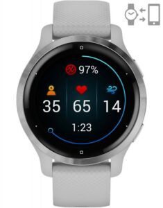 Ceas Smartwatch Garmin Venu 2S, GPS Wi-Fi, Mist Grey + Passivated - 010-02429-12
