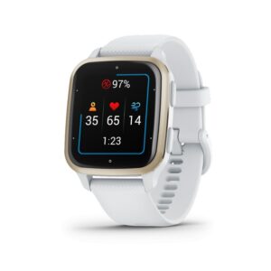 Ceas Smartwatch Garmin Venu SQ2 - Cream Gold Bezel with White Case - 010-02701-11