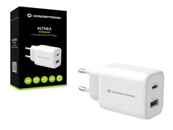 CONCEPTRONIC ALTHEA11W 2-Port 33W PPS USB PD Charger, USB-A x 1