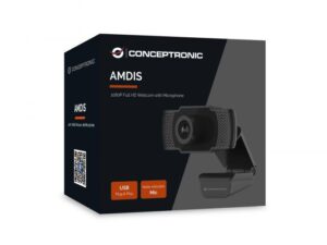 CONCEPTRONIC AMDIS01B 1080P Full HD Webcam with Microphone