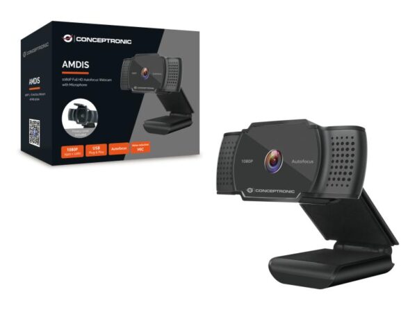 CONCEPTRONIC AMDIS06B 1080P Full HD Autofocus Webcam with Microphone