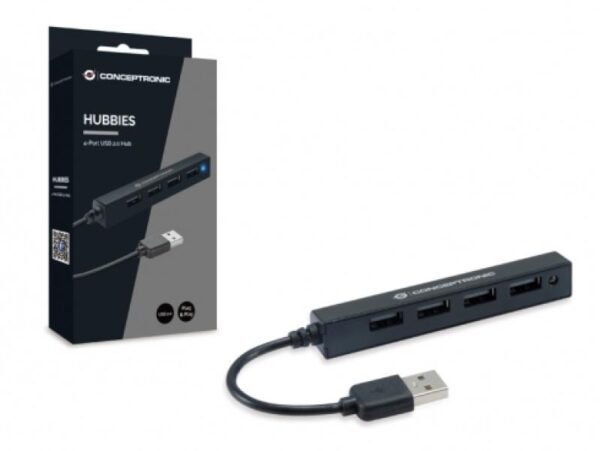 CONCEPTRONIC HUBBIES05B 4-Port USB 2.0 Hub, 96 x 15 x 15 mm