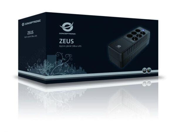 Conceptronic ZEUS05E 650VA 360W UPS, Schuko x 6