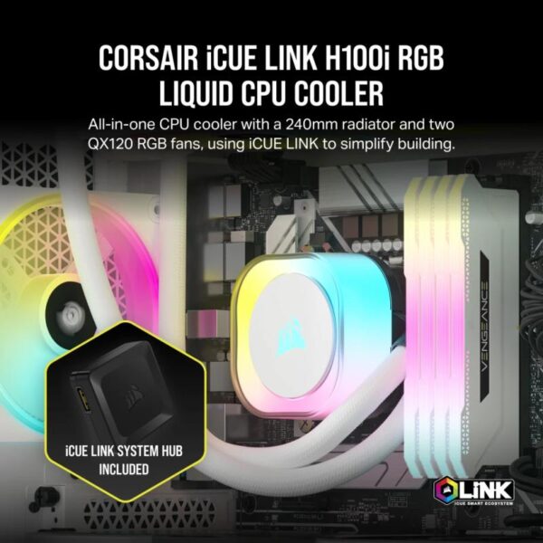 Cooler CPU Corsair H100i, ventilator 2x120 mm, baza cupru - CW-9061005-WW