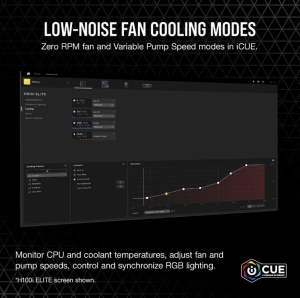 Corsair CPU Cooler H100I RGB Elite Liquid Cooler - CW-9060058-WW