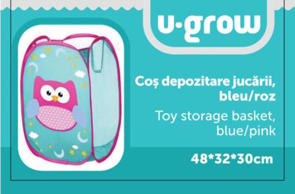 Cos depozitare jucarii, blue/roz, U-Grow - UG-CD01