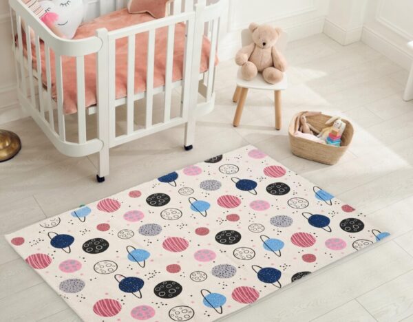 Covor Heinner copii printat Planete 90x130 cm - HR-KDRUG130PLNT