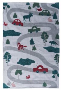 Covor Heinner copii printat traseu 90x130 cm - HR-KDRUG130ROAD