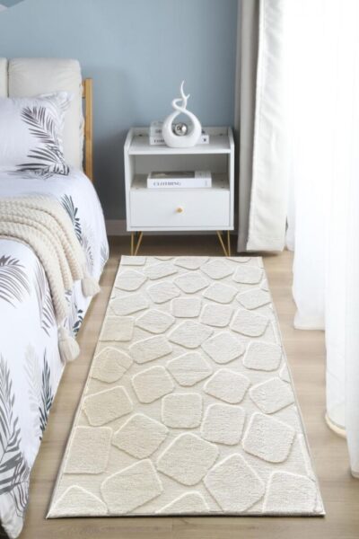 Covor, model in relief, Stone 80x150 CRM - HR-STNRUG80-CRM