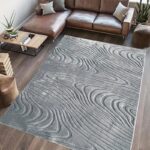 Covor, model in relief, Wave, 120x160 GRI - HR-WAVRUG120-GRI