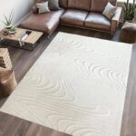 Covor, model in relief, Wave, 160x230 CRM - HR-WAVRUG160-CRM