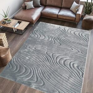 Covor, model in relief, Wave, 200x300 GRI - HR-WAVRUG200-GRI