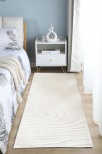 Covor, model in relief, Wave, 80x150 CRM - HR-WAVRUG80-CRM