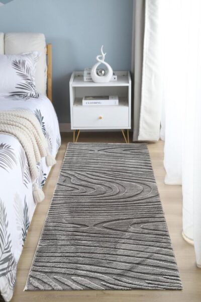 Covor, model in relief, Wave, 80x150 GRI - HR-WAVRUG80-GRI
