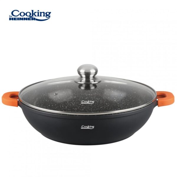 CRATITA ALUMINIU+CAPAC 32X8.5CM, 5.5L, DARK LINE, COOKING BY HEINNER - HR-SCO-A32C