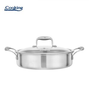 CRATITA INOX+CAPAC STICLA 26X7CM, 3.5L, ATOMIC3, COOKING BY HEINNER - HR-MRK-3A26