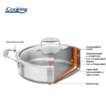 CRATITA INOX+CAPAC STICLA 26X7CM, 3.5L, ATOMIC3, COOKING BY HEINNER - HR-MRK-3A26 - imagine 7