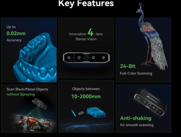 CREALITY 3D SCANNER CR-SCAN OTTER, Acuratete: pana la 0.02mm