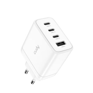CUDY 4-Port 65W USB-C Charger with EU Plug, GaN, 3 x USB-C (65W max) - CH70_EU