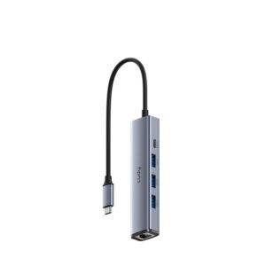 CUDY 5-IN-1 USB Hub, Aluminium housing, 1 USB-C 3.0 - UH605