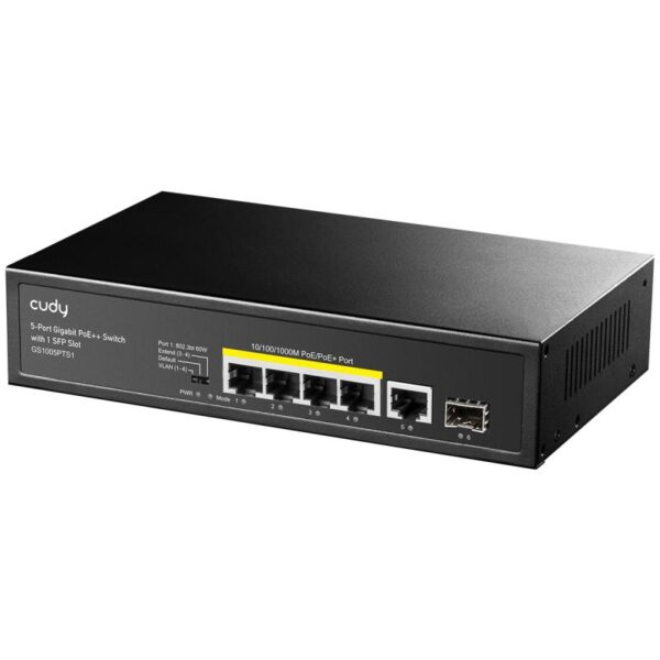 CUDY 5-Port 10/100/1000M PoE+ Switch 120W, 4-Port 10/100/1000M PoE+ - GS1005PTS1