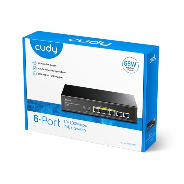 CUDY 6-Port 10/100M PoE Switch with 4 POE Ports - FS1006P