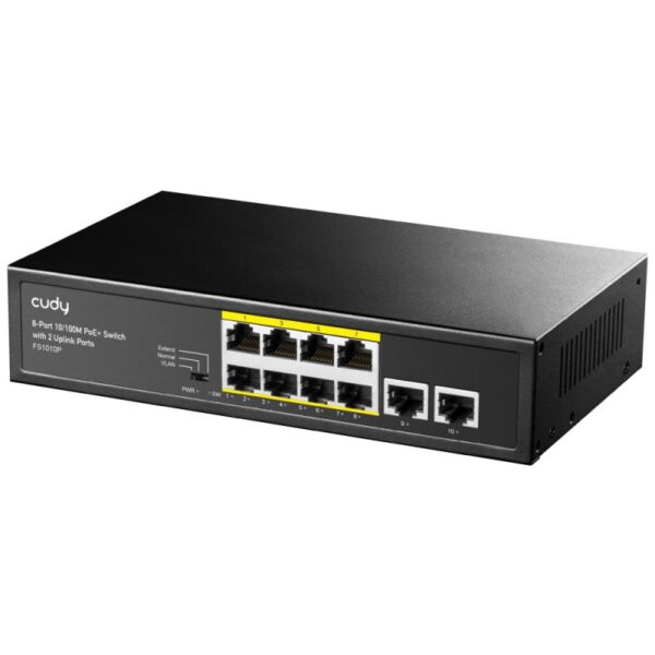 CUDY 8-Port 10/100M PSE RJ-45 +2 RJ45 10/100M Uplink - FS1010P