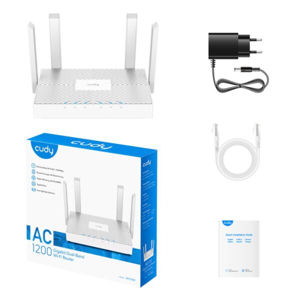 CUDY AC1200 Gigabit Dual Band Wi-Fi Router, Chipset MediaTek - WR1300E