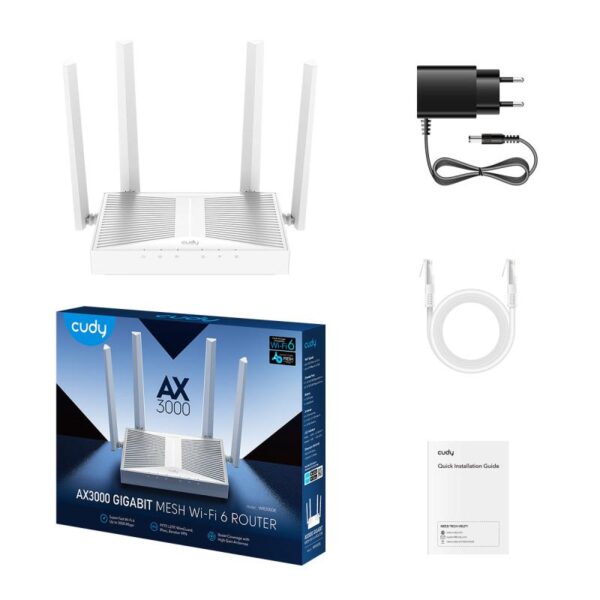 CUDY AX3000 Gigabit Dual Band Wi-Fi 6 Mesh Router - WR3000E