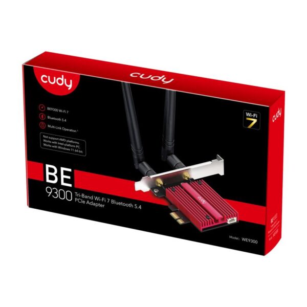 CUDY BE9300 Wi-Fi 7 Bluetooth 5.4 PCI Express Adapter with Heatsink - WE9300