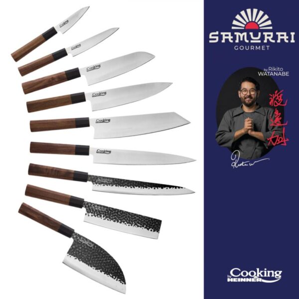CUTIT SANTOKU 18 CM, RIKITO WATANABE, SAMURAI GOURMET - HR-EVI-R18