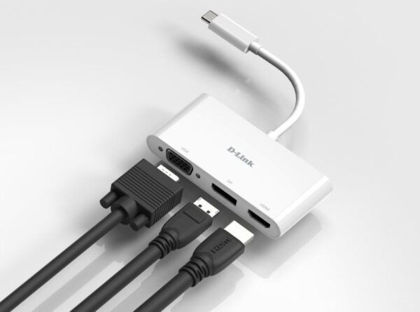 D-Link DUB-V310 3-in-1 USB-C Hub with HDMI, VGA and DisplayPort
