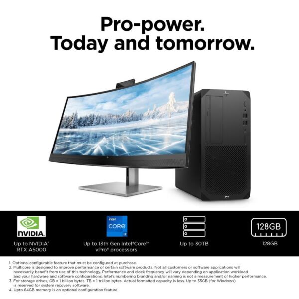 Desktop Workstation HP Z2 G9 Tower cu procesor Intel Core i7-13700 - 5F0V2EA