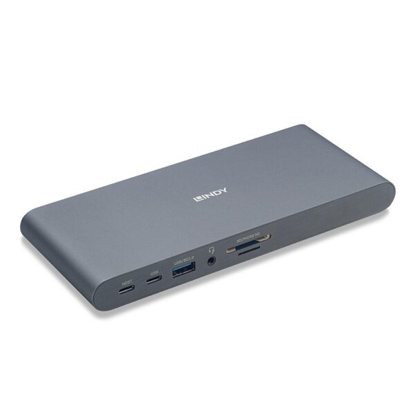 Dock Laptop Lindy USB 3.2 Type C, 5k DP, PD 3.0 100W, Gigabit, SD - LY-43349