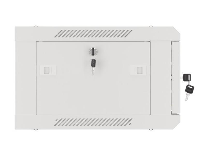 Dulap rack de perete 19", 4U, 600x450 mm, usa din sticla, gri, V2 - WF01-6404-10S Dulap rack de perete 19", 4U, 600x450 mm, usa din sticla, gri, V2 - WF01-6404-10S