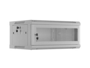 Dulap rack de perete 19", 4U, 600x450 mm, usa perforata, gri - WF01-6404-23S