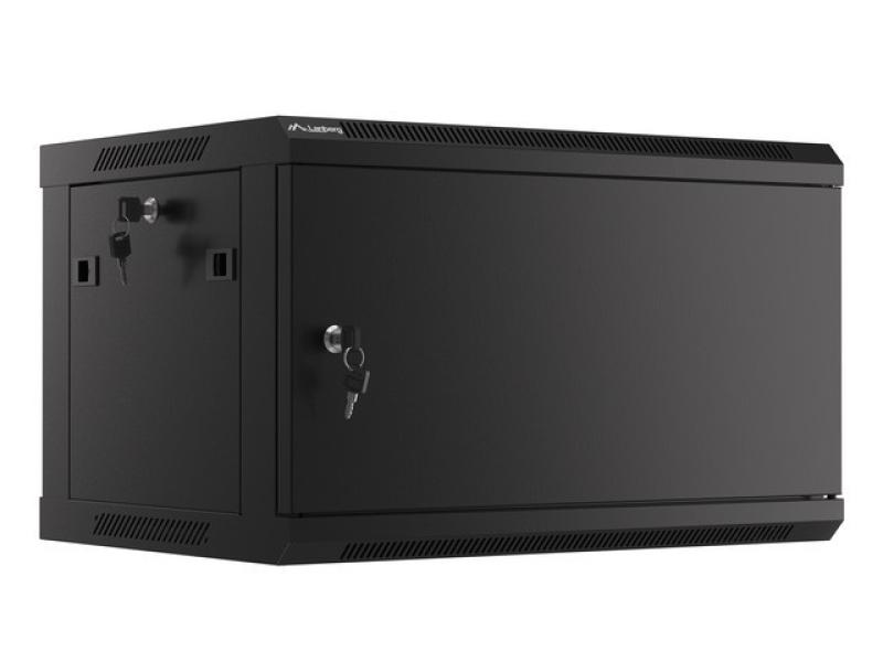 Dulap rack de perete 19", 6U, 600x450 mm, usa metalica, negru - WF01-6406-00B Dulap rack de perete 19", 6U, 600x450 mm, usa metalica, negru - WF01-6406-00B