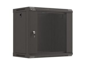 Dulap rack de perete 19", 9U, 540x350 mm, usa din sticla, negru - WF03-5309-10B