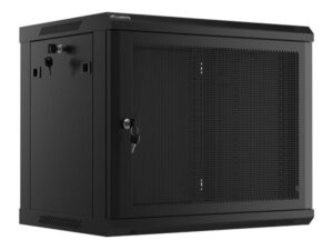 Dulap rack de perete 19", 9U, 600x450 mm, usa perforata, negru - WF01-6409-23B
