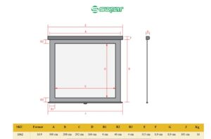 Ecran de proiectie manual, cu prindere in tavan/perete Sopar - SP3302