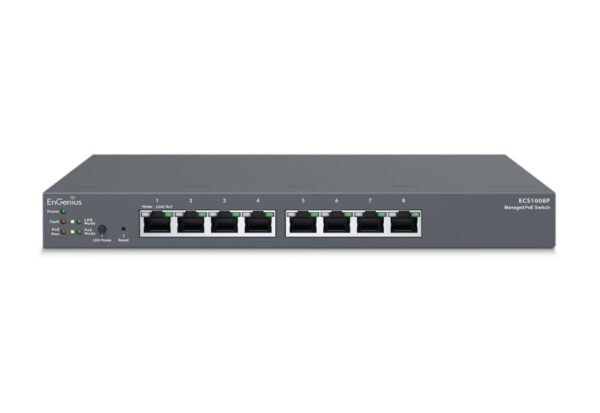 EnGenius Managed / stand-alone Desktop 8-port 55W GbE Switch - ECS1008P