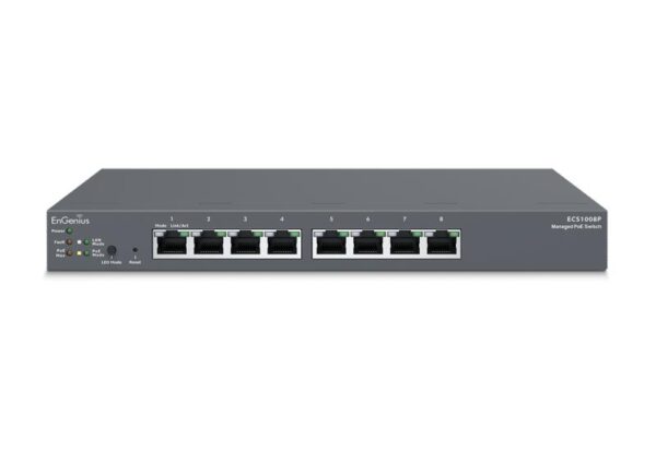 EnGenius Managed / stand-alone Desktop 8-port 55W GbE Switch - ECS1008P