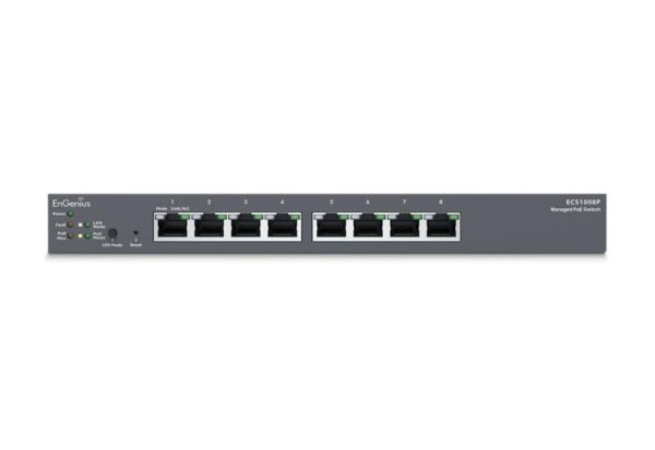 EnGenius Managed / stand-alone Desktop 8-port 55W GbE Switch - ECS1008P