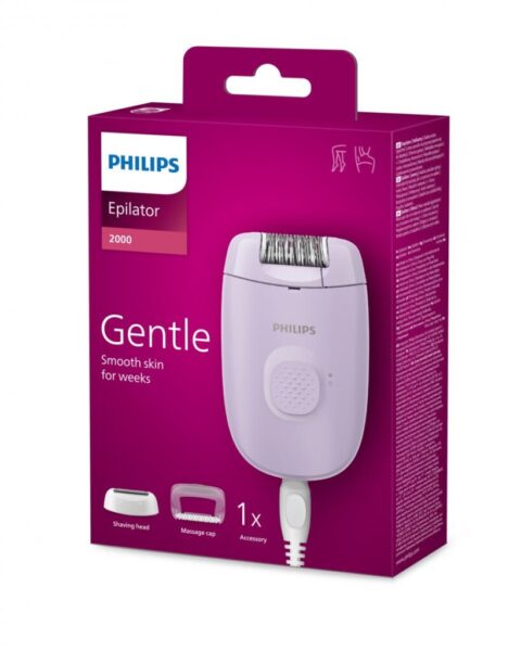 Epilator cu fir PHILIPS Seria 2000 BRE237/00, 1 viteza